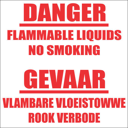 F5 (ABS Plastic) - Flammable Liquids Safety Sign - 150x150mm
