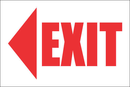 F13 (Vinyl Sticker) - Exit Left Safety Sign - 300x200mm