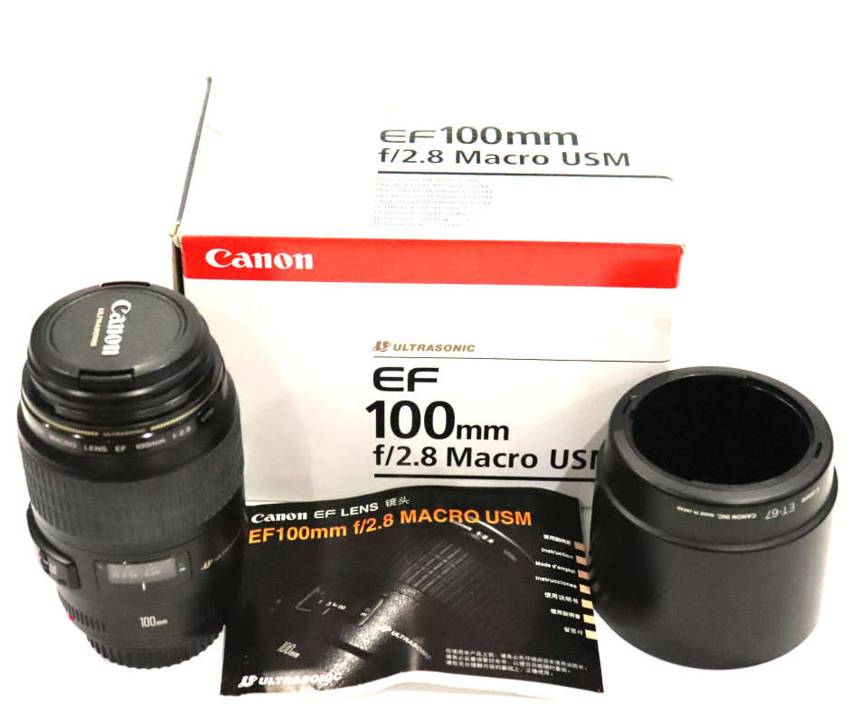 Canon 100mm f/2.8 Macro Lens with Lens Hood