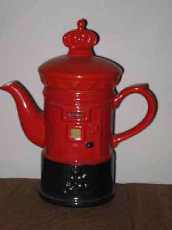 POST BOX TEAPOT hand painted by PRICE KENSINGTON POTTERIES made in ENGLAND