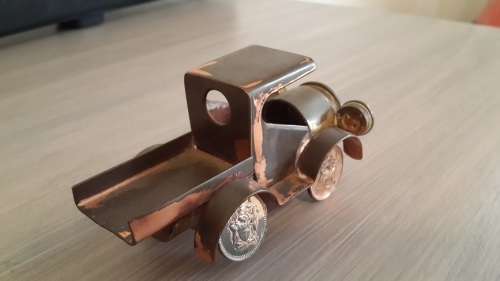 Vintage car made of old Rhodesia coins and bullet shell casings - trench art ?