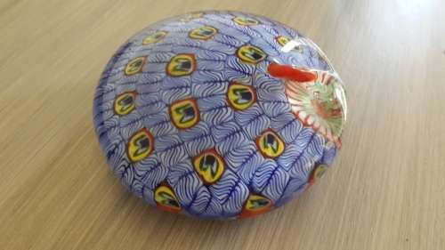 Hand-blown Murano Millefiori paperweight