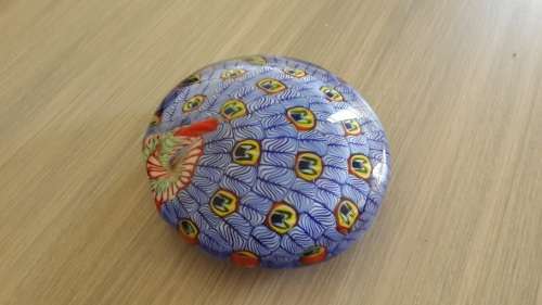Hand-blown Murano Millefiori paperweight