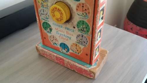 Vintage Fisher Price Music Box Teaching Clock -  working