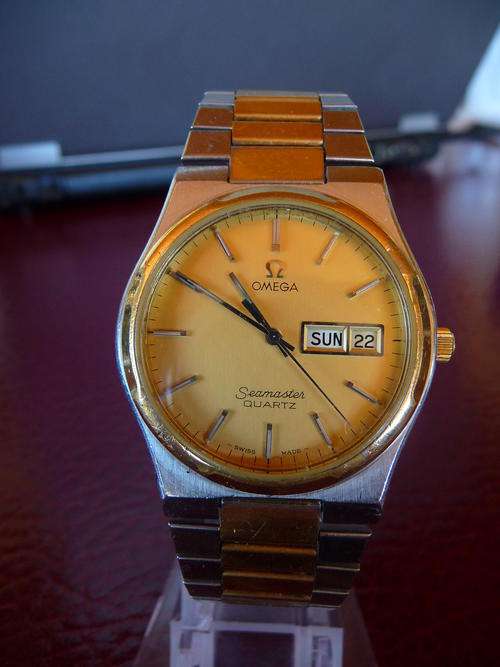 GENTS OMEGA SEAMASTER DAY/DATE QUARTZ ,,, R1 NO RESERVE !!!!!