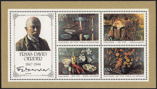 RSA : 1985, FRANS DAVID OERDER (MINIATURE SHEET) (**MINT)