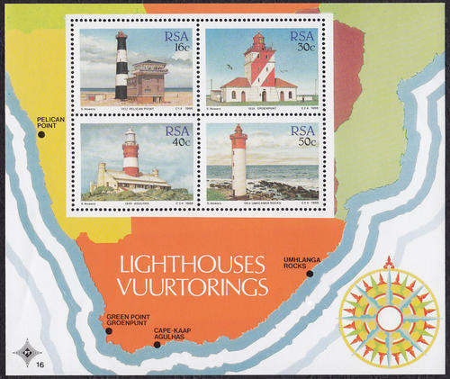 RSA : 1988, LIGHTHOUSES (MINIATURE SHEET) **MINT