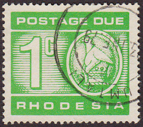 RHODESIA : 1970, POSTAGE DUE : 1c BROWN GUM (VFU)