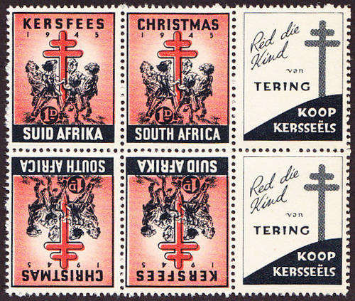 UNION : 1945, CHRISTMAS (TETE-BECHE LOGO BLOCK) **MINT