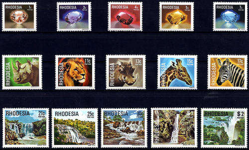 RHODESIA : 1978, 4th DEFINITIVE ISSUE, WATERFALLS (**MINT SET)