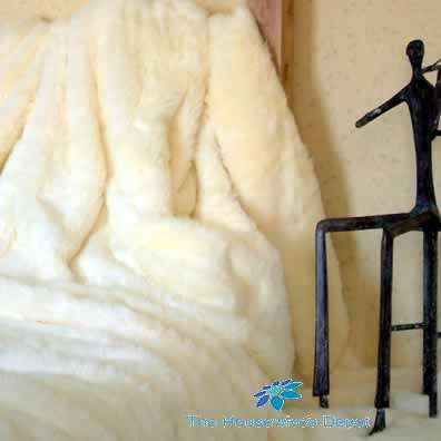 Soft Faux Fur Bear Blanket - Off White from The Housewives Depot