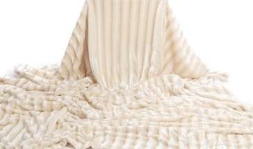 Soft Faux Fur Throw Quilt - Off White from The Housewives Depot