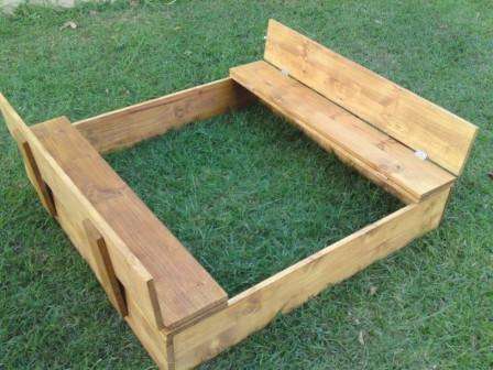 Wooden SandPit (1,2m -1,2m with fold seats)