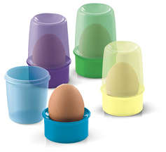 TUPPERWARE EGG CUPS (4) An egg cup and cover in one item + FREE GIFT!!!