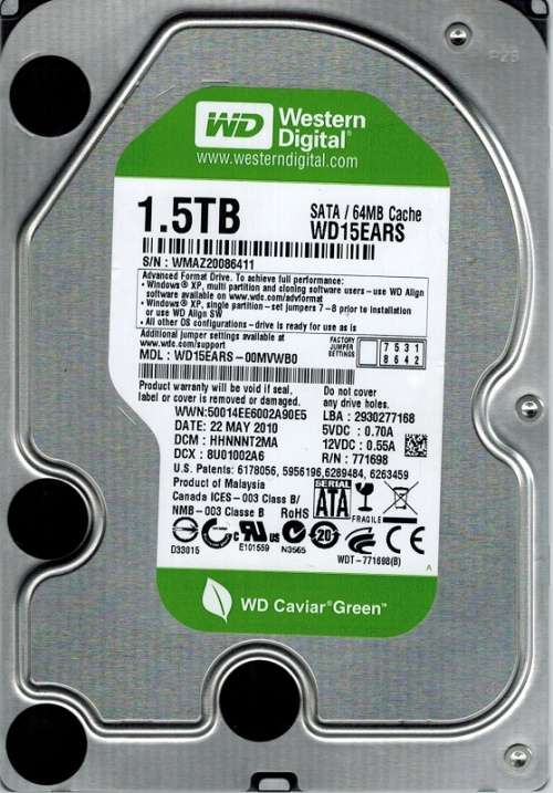 Western Digital Green 1.5TB Hard Drive HDD WD
