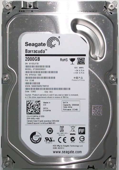 Seagate Barracuda 2TB Desktop Drive 2000GB HDD