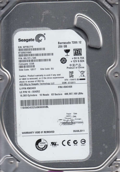 Seagate 250GB Desktop Hard Drive HDD