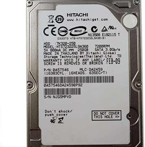 Hitachi 250GB Laptop Hard Drive HDD