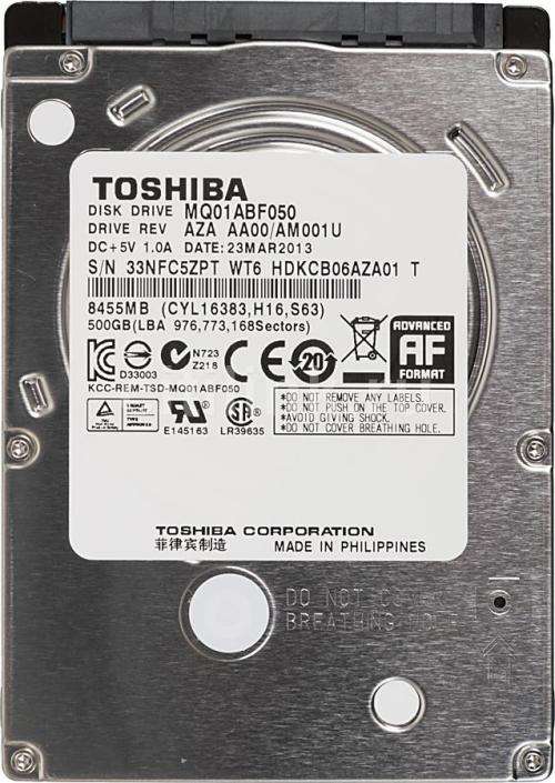 Toshiba 500Gb Laptop Hard Drive HDD