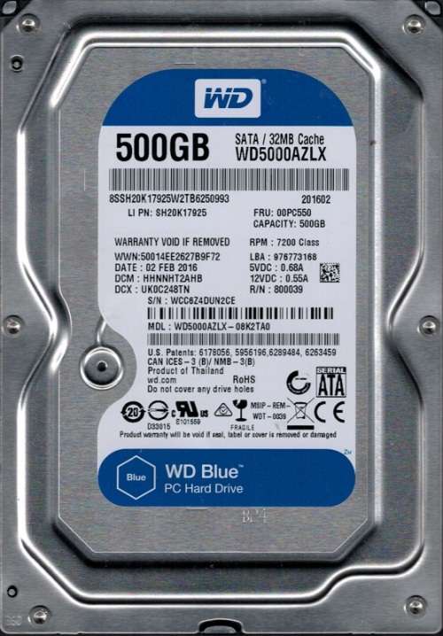 WD Blue Western Digital 500GB Desktop Hard Drive