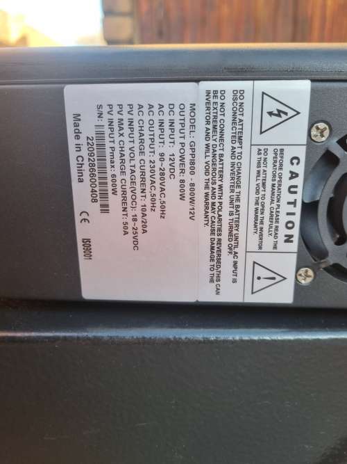 LOADSHEDDING BUSTER - 800W Hybrid Inverter + Battery Trolley + Solar Input