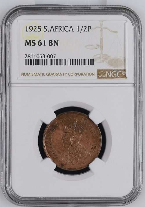 1925 NGC GRADED MS61 HALFPENNY