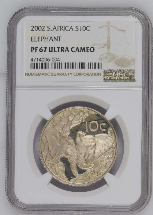 2002 SILVER SERIES 10C - ELEPHANT - NGC PF67 ULTRA CAMEO