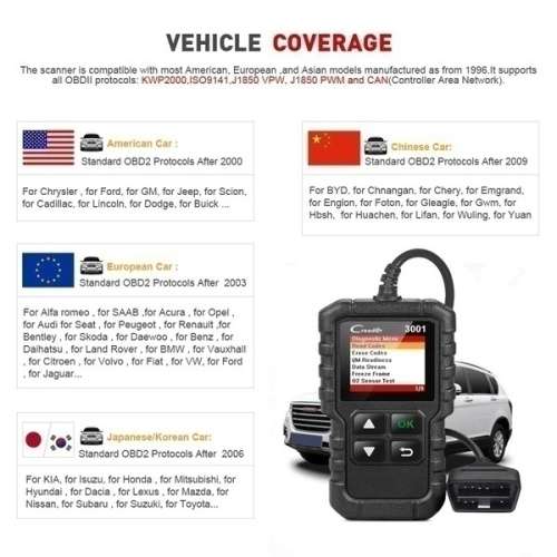 LAUNCH CR3001 X431 Creader 3001 OBD2 Scanner Automotive Car Diagnostic Scanner