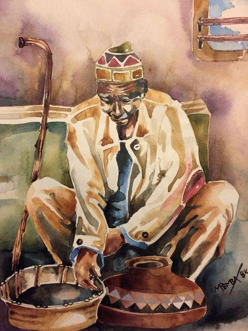 EXCELLENT WORK DONE BY GEORGE PEMBA~~~ WATERCOLOUR ON PAPER TITLED "IMPEPHO"