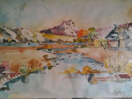 THE BEST OF WALTER BETTIS~~~ WATERCOLOUR ON PAPER DATED 1947