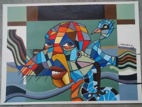 THE BEST OF LEONARD MATSOSO ~~ OIL ON PAPER