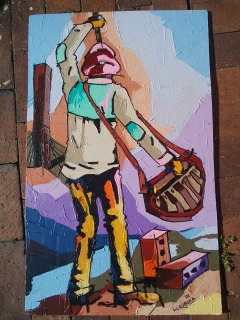 HIGHLY COLLECTABLE MASTER PIECE BY WELL KNOWN ARTIST WELCOME MANDLA KOBOKA