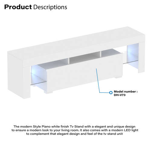 Modern LED TV Stand Unit white Cabinet DH-V73 - 26.50kg