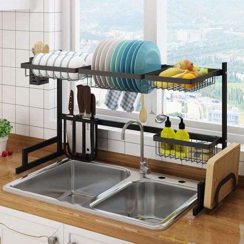 Black stainless steel dish rack