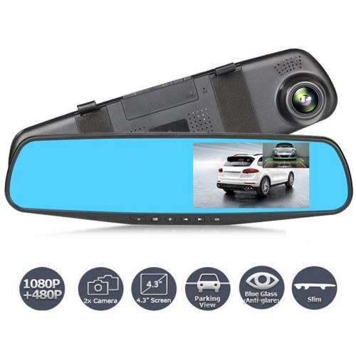 Dashcam Dual Lens Car Camera Full HD 1080P Video Recorder Rearview Mirror With Rear view DVR
