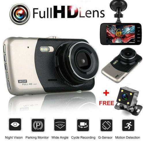 Dual Lens Car DVR DashCam Camera HD 1080p Video with Rear Camera