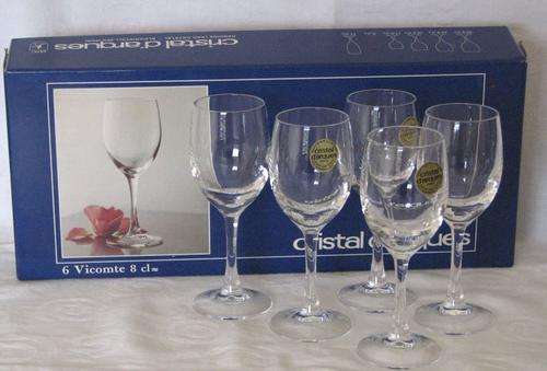 Set of 5 x Cristal d'Arques Glasses 8cl - 24% Lead Crystal