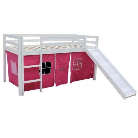 GIRLS BUNK BED WITH LADDER, SLIDE AND UNDER TENT