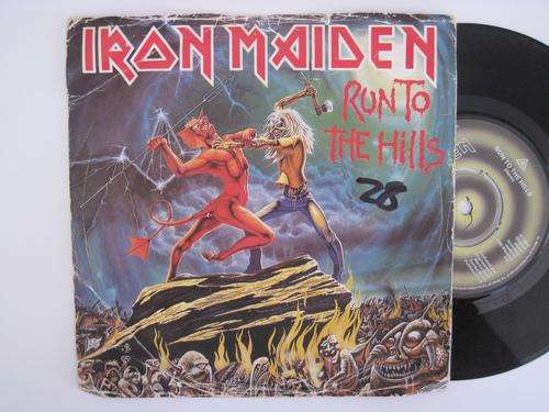 IRON MAIDEN - RUN TO THE HILLS / TOTAL ECLIPSE - UK VG- / VG