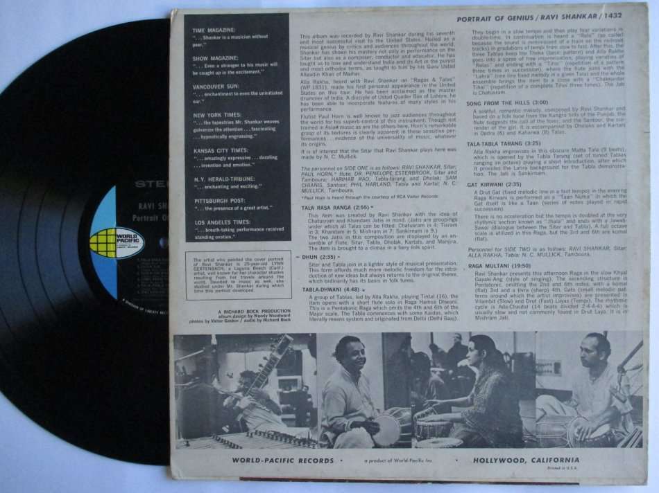 RAVI SHANKAR - PORTRAIT OF A GENIUS - USA VG+ / VG-