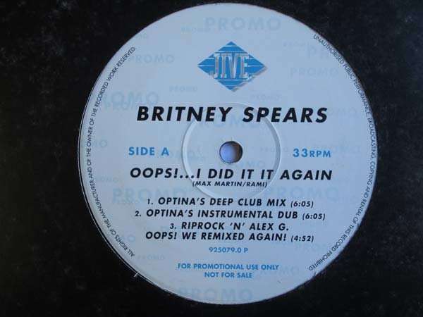 BRITNEY SPEARS - OOOOOPS!!!!! I DID IT AGAIN - USA VG