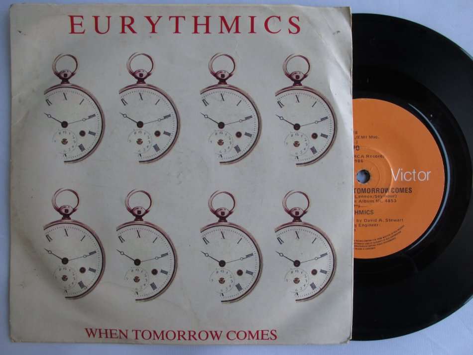 EURYTHMICS - WHEN TOMORROW COMES / TAKE YOUR PAIN AWAY - 7" SINGLE - RSA - VG / VG
