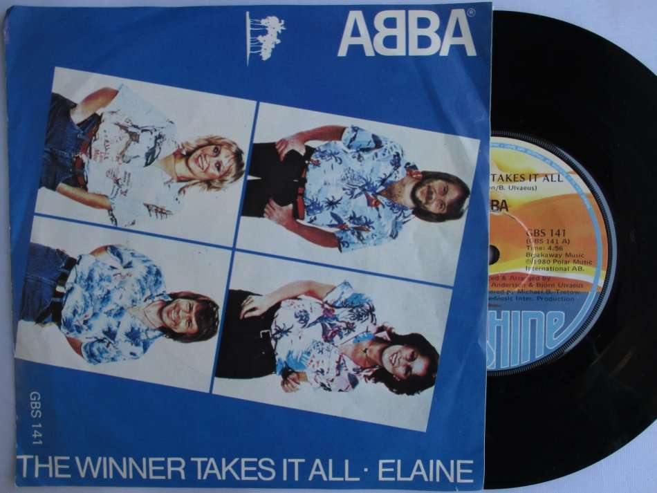 ABBA -THE WINNER TAKES IT ALL / ELAINE - 7" SINGLE - RSA - VG / VG