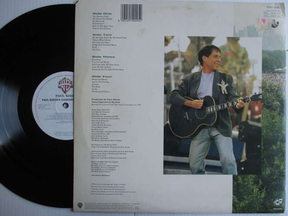 PAUL SIMON - CONCERT IN THE PARK - RSA VG / VG 2 LP GATEFOLD