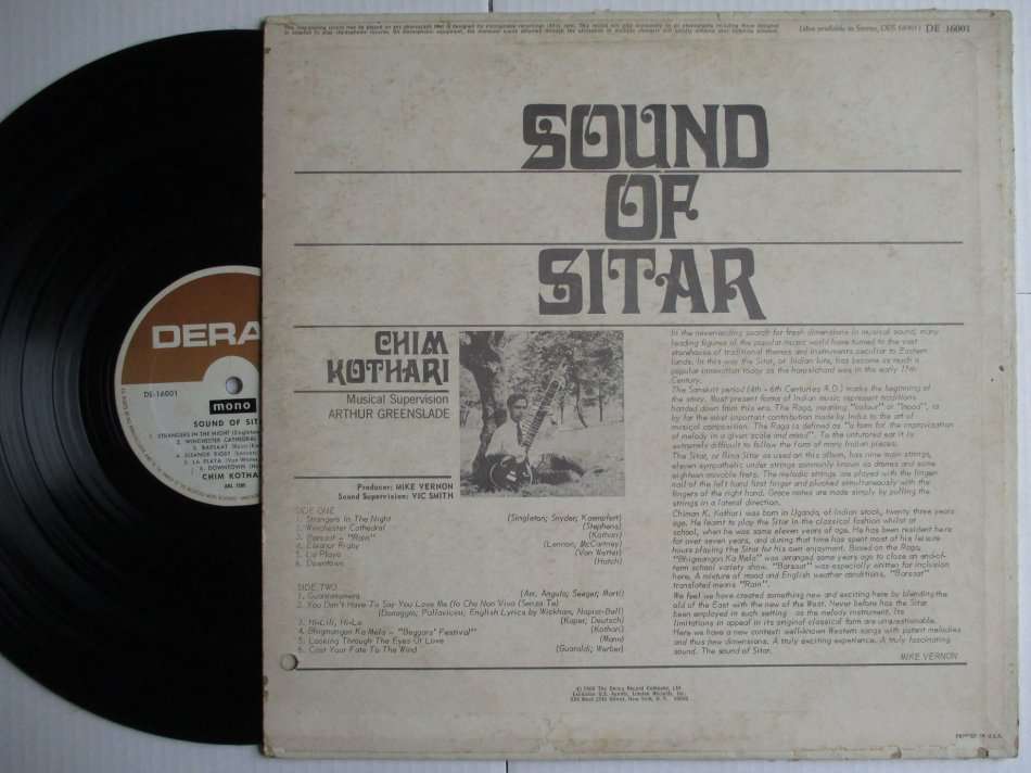 CHIM KOTHARI - SOUND OF SITAR - USA VG- VG-