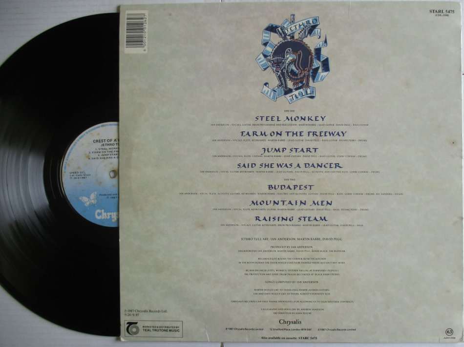 JETHRO TULL - CREST OF A KNAVE - RSA VG+ /VG