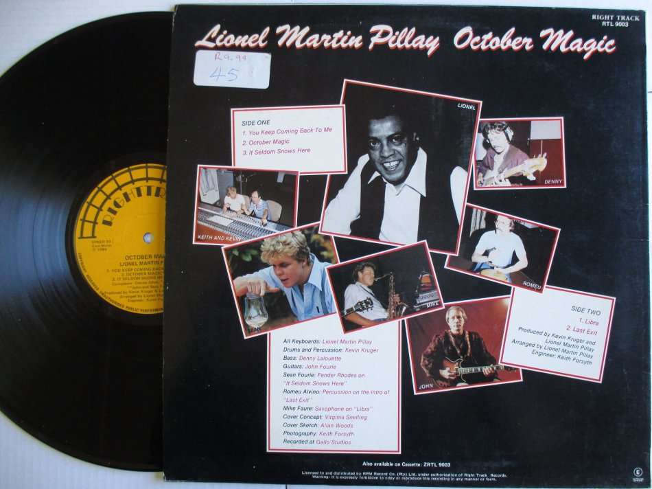 LIONEL MARTIN PILLAY - OCTOBER MAGIC - RSA VG / EX