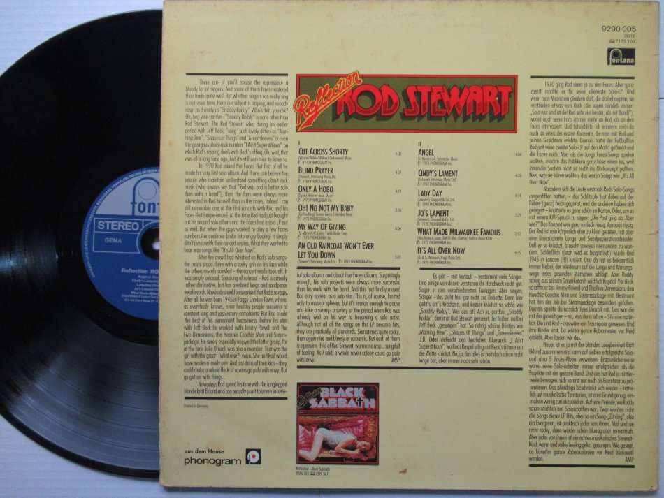 ROD STEWART - REFLECTION - GERMANY VG / VG+
