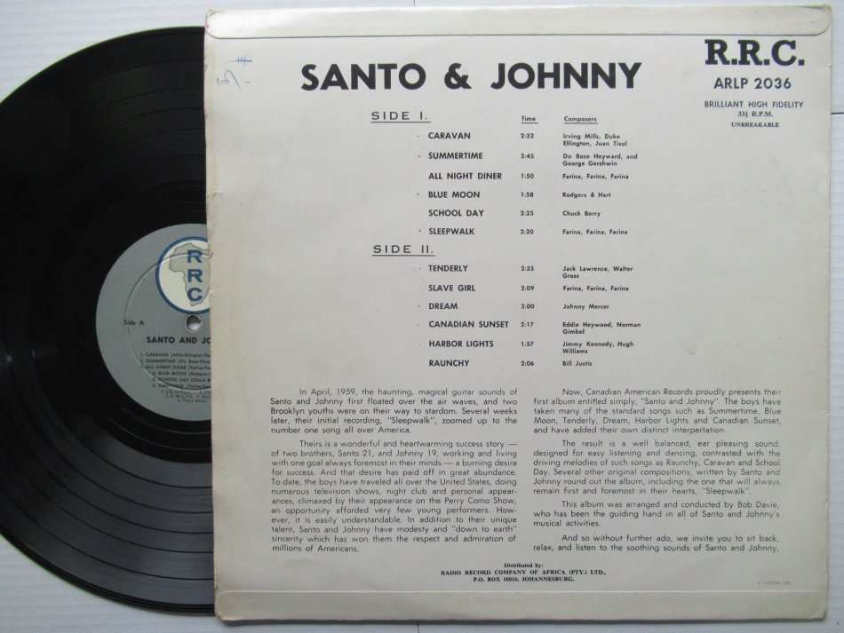 SANTO AND JOHNNY - SANTO AND JOHNNY - RSA VG /VG