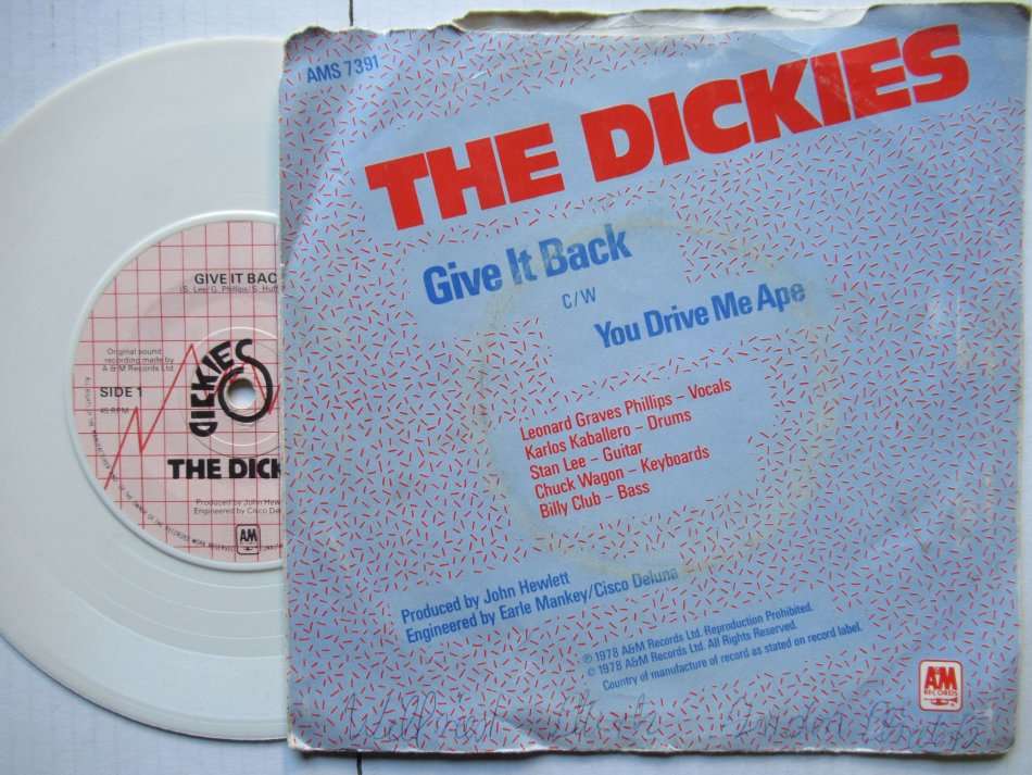 THE DICKIES - GIVE IT BACK - UK - 7" - VG- / VG+